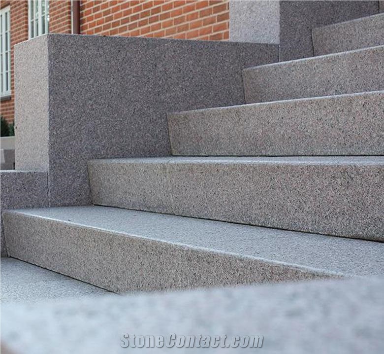 Granite Step,G562 Polished Step, G562 Flamed Riser, G562 Stair Tread, G562 Stair Riser, Granite Threshold