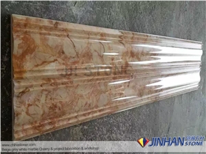 Wall Border Fabricated by Golden Phoenix Marble Material, Turkey Yellow Marble Pencil Liners for Border Decos