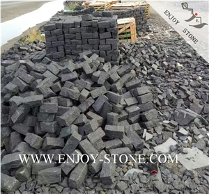 All Sides Natural Split Cobblestone G684 Fuding Black, Black Basalt, Black Pearl Basalt, Black Basalt, Natural Split Cobble/Cube Stone/Flooring/Walling/Pavers/