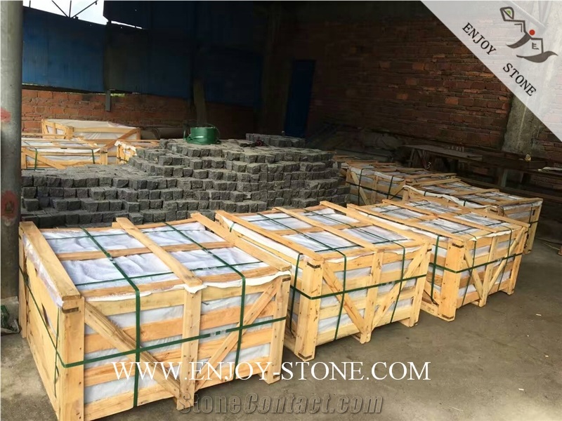 All Sides Natural Split Cobblestone G684 Fuding Black, Black Basalt, Black Pearl Basalt, Black Basalt, Natural Split Cobble/Cube Stone/Flooring/Walling/Pavers/