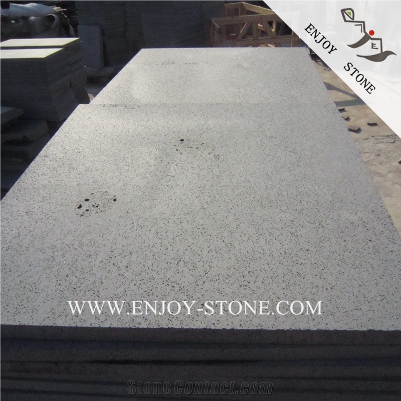 Basalt Paver with Honeycomb Paver,Grey Basalto Tile with Hole,Zhangpu Bluestone with Ant Line Tile, Grey Andesite Paver with Catpaws,Blue Stone
