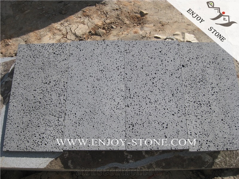 Big Holes Volcanic Basalt Paving Tiles,Hainan Lava Stone Slabs,Lava Stone China Basalt Tile,Volcanic Stone Floor Tiles