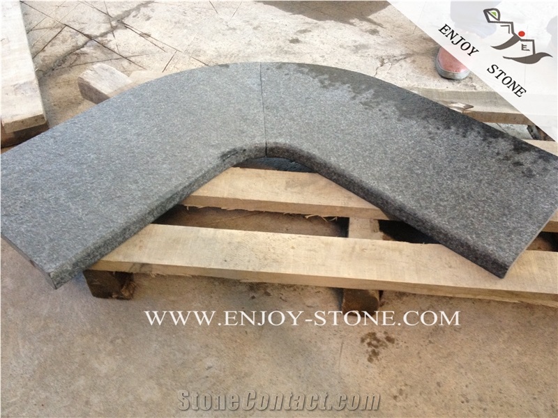 Black Granite Pool Pavers,Black Pearl Granite Pool Coping,Flamed G684 Black Granite,Granite Swimming Pool Tiles,G3518,Padang Black Granite Corner