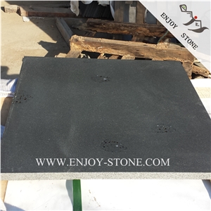 Blue Stone Paver with Hole,Zhangpu Basalt Flooring with Ant Line,Grey Basalto Tile with Hole,Andesite Wall Tile,Basalt Pavers