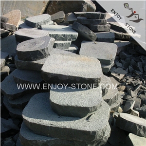 Bush Hammered Finish China Grey Basalt,Bluestone Flooring Tile,Flagstone Walkway Paving,Random Flagstones