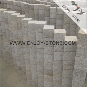 Bushhammered Finish China G682 Misty Yellow Granite Stone,Beige Granite Stone Pavers,Rusty Yellow Granite Stone Walkway Paving,Exterior Building Stone,Driving Terrace Pavers and Flooring Paving