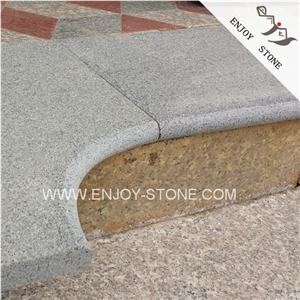 Cheap Gray Granite,Flamed Finish Padang Dark,Sesame Black Swimming Pool Border Tiles for Sale,Curved Pool Coping Tile,Pool Edge Tile,Pool Channels,Pool Corner
