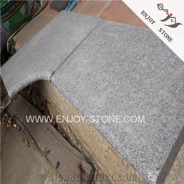 Cheap Gray Granite,Flamed Finish Padang Dark,Sesame Black Swimming Pool Border Tiles for Sale,Curved Pool Coping Tile,Pool Edge Tile,Pool Channels,Pool Corner
