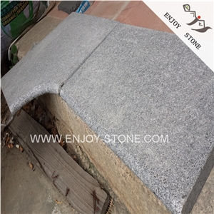 Cheap Gray Granite,Flamed Finish Padang Dark,Sesame Black Swimming Pool Border Tiles for Sale,Curved Pool Coping Tile,Pool Edge Tile,Pool Channels,Pool Corner