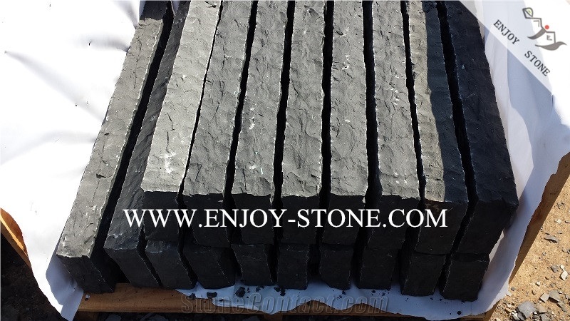 Cheap Zhangpu Black Basalt Palisade,All Sides Natural Split Finish Pillars for Garden Wall Decoration,Garden Boulders