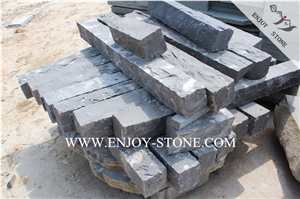 Cheap Zhangpu Black Basalt Palisade,All Sides Natural Split Finish Pillars for Garden Wall Decoration,Garden Boulders