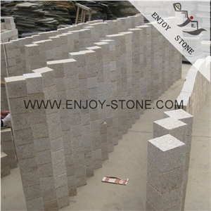 Cheapest Rusty Yellow G682 Granite Paving Stone Bushhammer Finishing,Cheapest Beige Cubestone,Yellow Rust Granite Paver Stone