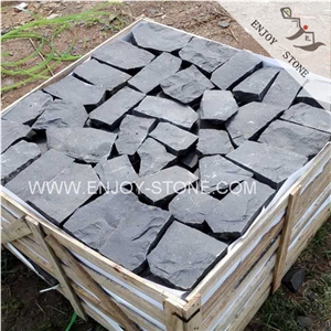 Cheapest Zhangpu Black Basalt Paving Stone Natural Split Finishing,Cheapest Black Absolute Basalt Cubestone Natural Split,Exterior Building Stone,Garden Stepping Pavements,Cobble Stone