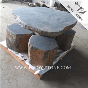 China Basalt Garden Chairs,Grey Basalt Garden Table Sets,Grey Basaltina Exterior Furniture,Zhangpu Basalt Patio Tables,Gray Bluestone Outdoor Chairs
