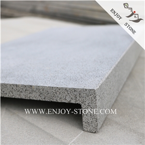 China Black Basalt Dropface Pool Tile,Dark Grey Basalt Stepping Tile,Fujian Black Basalt Rebated Pool Pavers,Dark Gray Andesite Swimming Pool Pavers