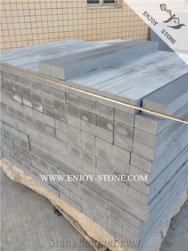China Cheap Decorative Stair Treads,Honed Grey Basalt Staircase,Cut to Size Landscaping Stairs&Steps for Exterior&Interior Usage