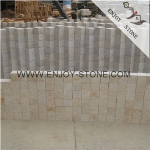China G682 Golden Yellow Granite Cobble Stone,Wall Cladding,Wall Covering,Garden Stepping Pavements,Drive Way Paving Stone,Courtyard Road Pavers,Exterior Pattern,Walkway Pavers