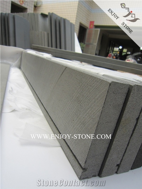 China Grey Basalt Window Sill with Water Drop Lines,Honed Finish Window Surround,Thresholds,Skirting Boards