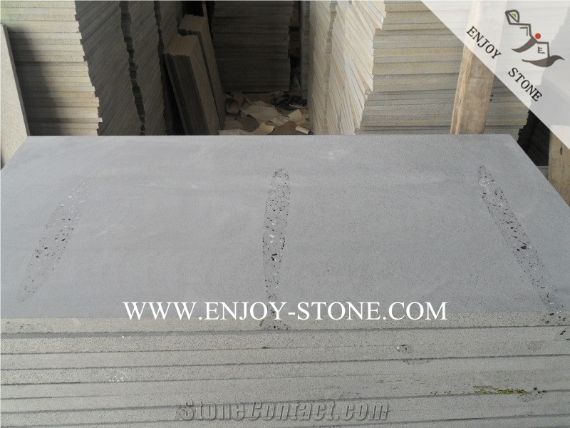 China Grey Bluestone Sawn Cut Tiles,Fujian Basalto/Andesite/Basaltina Machine Cut Slabs with Honeycombs/Cats Paws,Lava Stone Wall Covering&Flooring