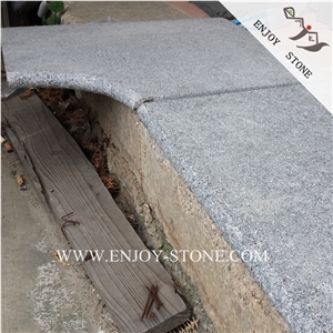 China Grey Granite Pool Terraces,Sesame Grey Granite Pool Coping,G654 Dark Gray Granite Bullnose Swimming Pool Pavers,Fujian Grey Granite Pool Pavers