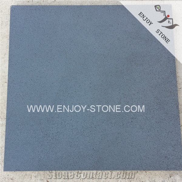 China Hainan Black Basalt Slabs & Tiles, Honed Black Basalt Stone, Black Andesite Stone Floor Tiles,Hainan Absolute Black Basalt Tiles