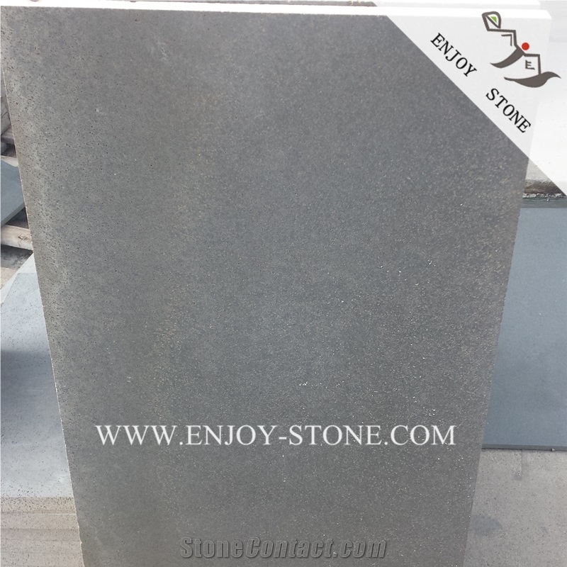 China Honed Bluestone Tiles with Honeycomb Tile,Honed Zhangpu Grey Basalto Floor Tile,Grey Basaltina Paver,Dark Grey Andesite Paver with Catpaws
