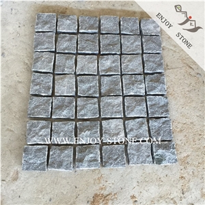 China Padang Dark Grey G654 Granite Cobble Stone,All Natural Split Cube Stone for Exterior Pattern,Split Finish Garden Stepping Pavements
