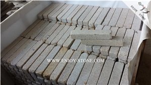 China Rustic Yellow Granite G682 Cobble Stone,Bushhammered and Tumbled Finish Cube Stone for Exterior Paving Sets,Garden Stepping Pavements,Courtyard Road Pavers,Driveway Paving Stone,Walkway Pavers