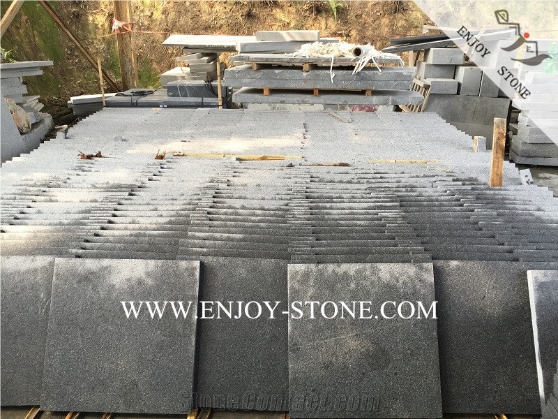 China Sesame Black G654 Granite Flooring Tiles,Dark Grey Granite for Outdoor Wall Covering,Floor Covering