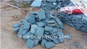 China Zhangpu Green Granite All Sides Natural Split Crazy Pavers,G612 Irregular Exterior Paving Sets