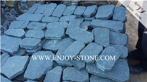 China Zhangpu Green Granite All Sides Natural Split Crazy Pavers,G612 Irregular Exterior Paving Sets