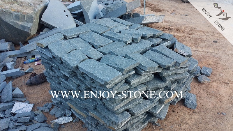 China Zhangpu Green Granite All Sides Natural Split Crazy Pavers,G612 Irregular Exterior Paving Sets