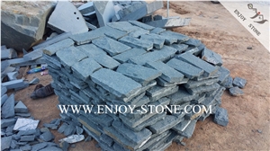 China Zhangpu Green Granite All Sides Natural Split Crazy Pavers,G612 Irregular Exterior Paving Sets