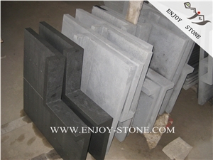 Chinese Dark Black Andesite Pool Tile,Zhangpu Bluestone Swimming Pool Tile,Grey Basalto Pool Pavers with Hole,Lava Stone Pool Coping