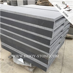 Chinese Dark Grey Andesite Pool Tile,Lava Stone Pool Coping,Grey Basalto Pool Pavers With Hole,Zhangpu Bluestone Swimming Pool Tile