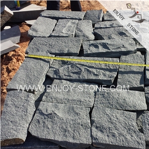 Chinese G612 Olive Green Granite Natural Split Paving Stone,Cube Exterior Building Stone,Cheap Green Granite Paver Stone,Cube Stone,Flagstone Road Paving,Flagstone Driveway,Flagstone Courtyard