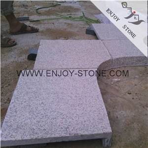 Chinese G682 Rusty Yellow,Misty Yellow,Beige Granite Swimming Pool Border Tile,Curved Pool Coping Corner,Curved Coping Piece,Pool Coping Stone,Solid Pool Coping Piece