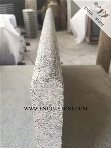 Curved Granite Tiles,G654 Dark Grey/Impala Black/Padang Dark Grey Granite Top Flamed/Exfoliated,One Long Side Flamed and Bullnose Edge Swimming Pool Coping Tiles/Pool Pavers