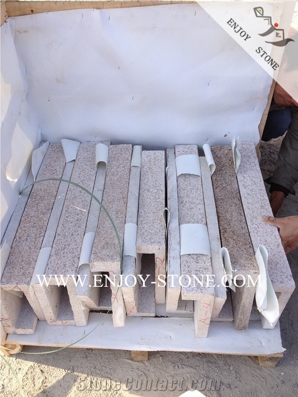 Curved/Straight Square Edge Drop Face Swimming Pool Coping,G682 Yellow Rusty Granite One Piece Solid Pool Terraces
