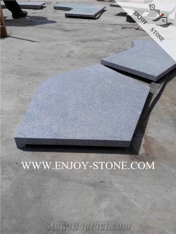 Cut to Sizes G654 Grey Granite,Padang Dark/Sesame Black Flamed Pool Coping Terraces,Swimming Pool Decks