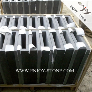 Dark Grey Basalt Pool Coping,Fujian Black Basalt Rebated Pool Pavers,China Black Basalt Dropface Pool Tile,Dark Gray Andesite Swimming Pool Pavers