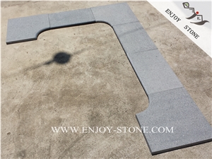 Dark Grey Swimming Pool Coping,China Grey Granite Pool Terraces,China Sesame Grey Granite Pool Coping,G654 Gray Granite Bullnose Swimming Pool Pavers