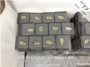Flamed Cube/Cobble with Mesh G684 Fuding Black, Black Basalt, Black Pearl Basalt, Black Basalt, Flamed Tile/Cut to Size,Flamed Slabs/Flooring/Walling/Pavers