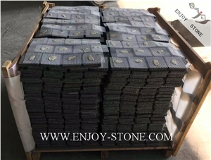 Flamed Cube/Cobble with Mesh G684 Fuding Black, Black Basalt, Black Pearl Basalt, Black Basalt, Flamed Tile/Cut to Size,Flamed Slabs/Flooring/Walling/Pavers