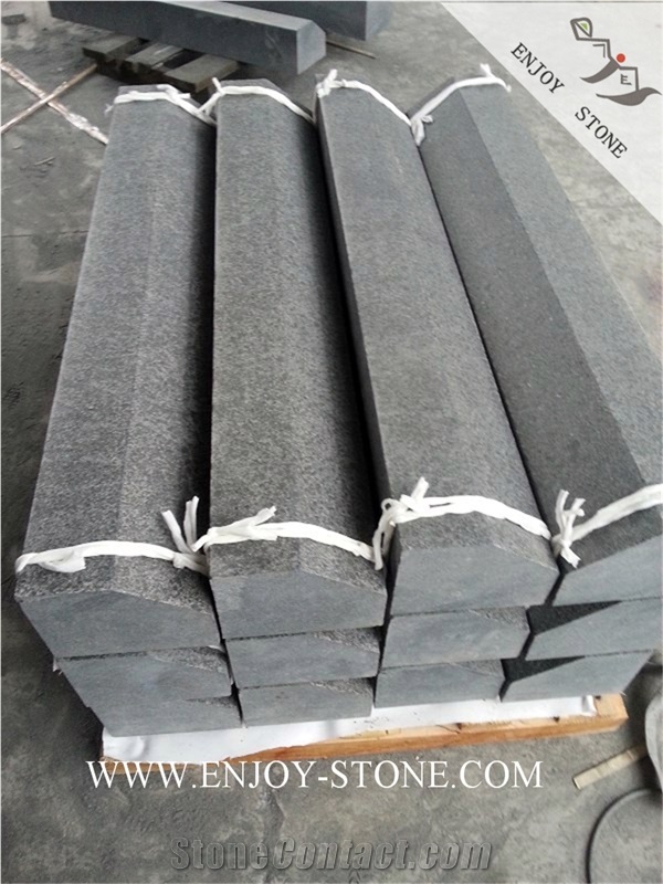Flamed Curb Stone G684 Fuding Black, Black Basalt, Black Pearl Basalt, Black Basalt, Flamed Tile/Cut to Size,Flamed Slabs/Flooring/Walling/Pavers/Curbstone/Kerbstone