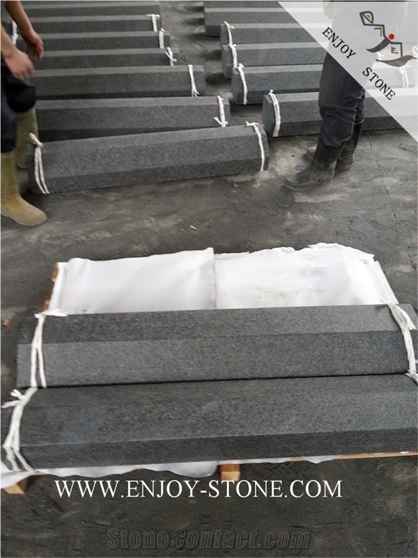 Flamed Curb Stone G684 Fuding Black, Black Basalt, Black Pearl Basalt, Black Basalt, Flamed Tile/Cut to Size,Flamed Slabs/Flooring/Walling/Pavers/Curbstone/Kerbstone