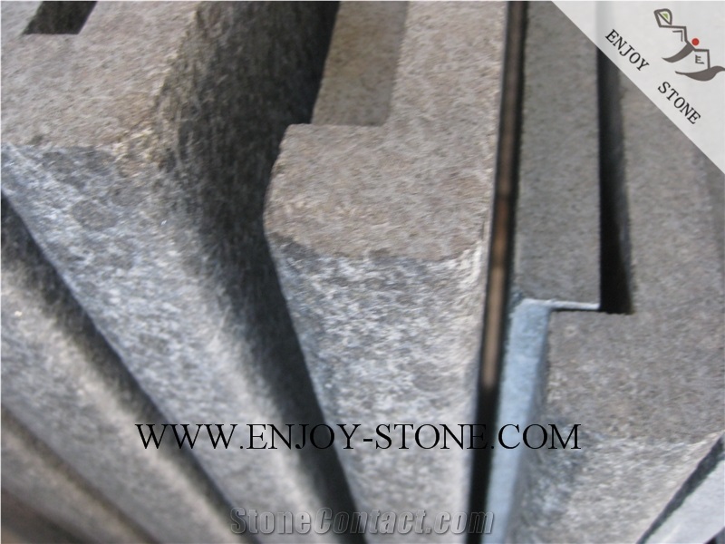Flamed Rebated Bullnose G684 Fuding Black, Black Basalt, Black Pearl Basalt, Black Basalt, Flamed Tile/Cut to Size,Flamed Slabs/Flooring/Walling/Pavers