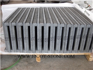 Flamed Rebated Bullnose G684 Fuding Black, Black Basalt, Black Pearl Basalt, Black Basalt, Flamed Tile/Cut to Size,Flamed Slabs/Flooring/Walling/Pavers