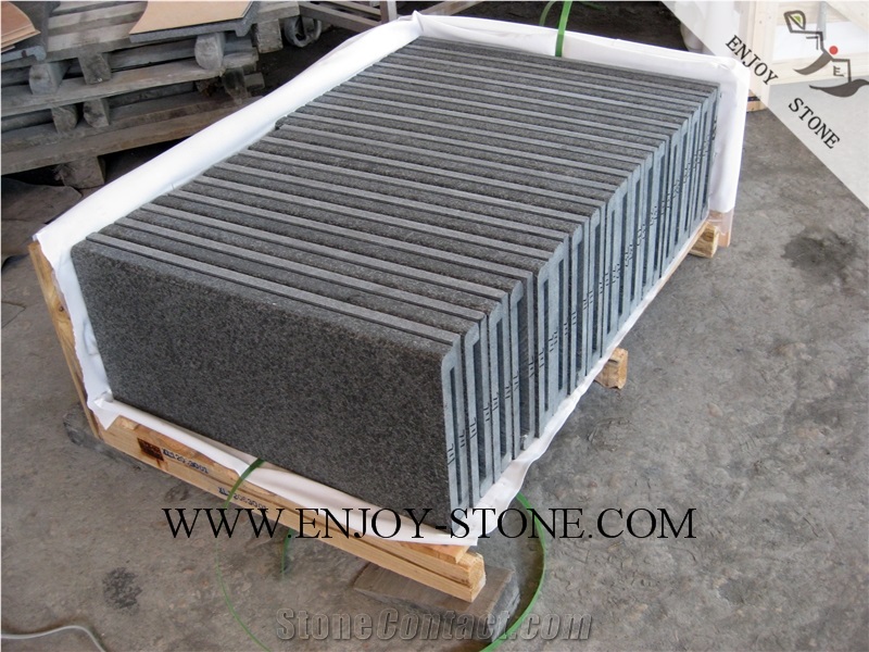 Flamed Rebated Bullnose G684 Fuding Black, Black Basalt, Black Pearl Basalt, Black Basalt, Flamed Tile/Cut to Size,Flamed Slabs/Flooring/Walling/Pavers