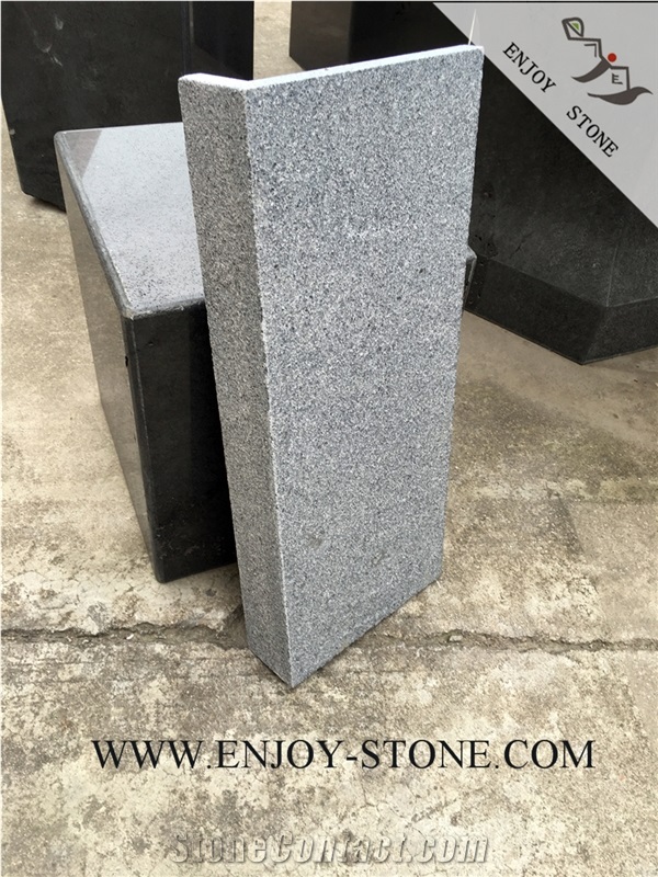 Flamed Rebated G654 Sesame Black, Padang Grey, Sesame Grey, Sesame Gray, Sawn,Flamed Dropface Tiles/Cut to Size/Slabs/Flooring/Walling/Pavers/Granite/Coping